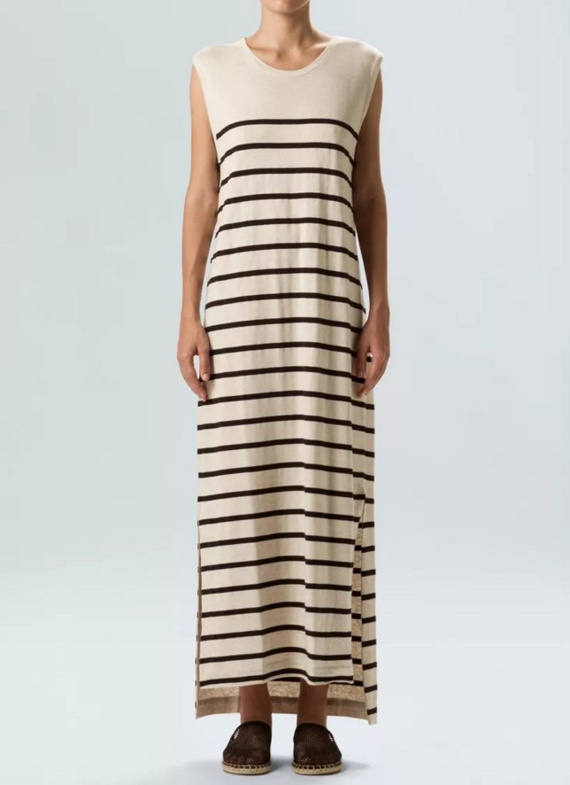 Vestido Long Navy Stripe