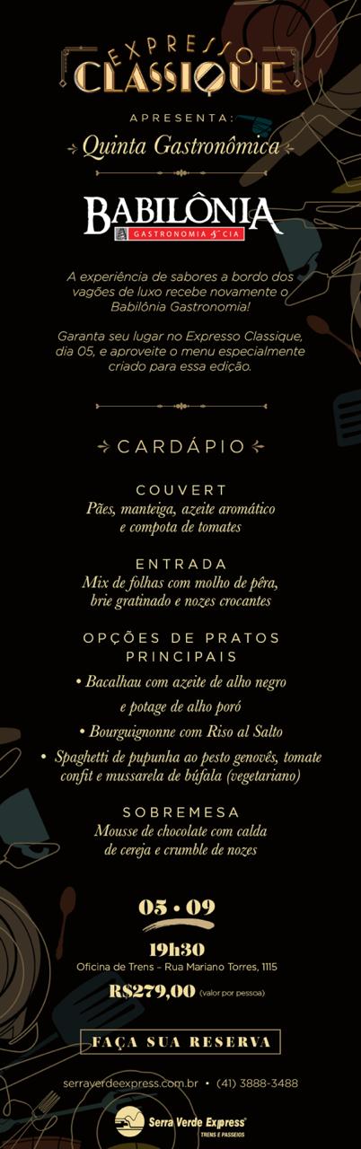 Babilonia expresso classique menu