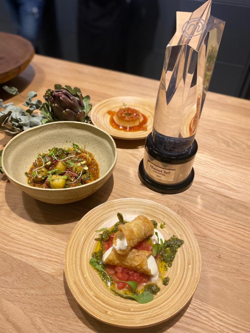 Pratos preparados pelo chef durante a live privada