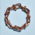 Pulseira Link Tiffany Hardwear em ouro rosa 18k com&nbsp;diamantes