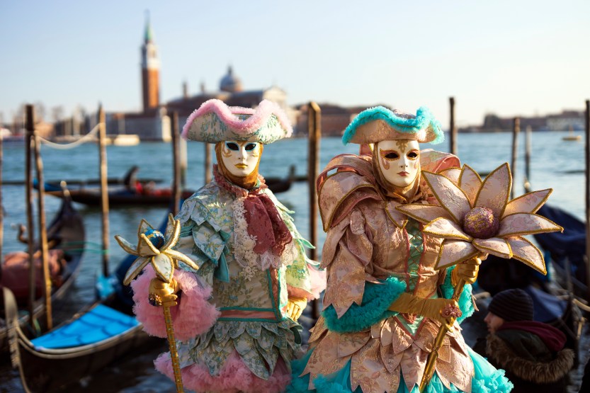 Venice carnival masks couple