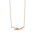Colar Tiffany Knot em ouro rosa 18k com&nbsp;diamantes.