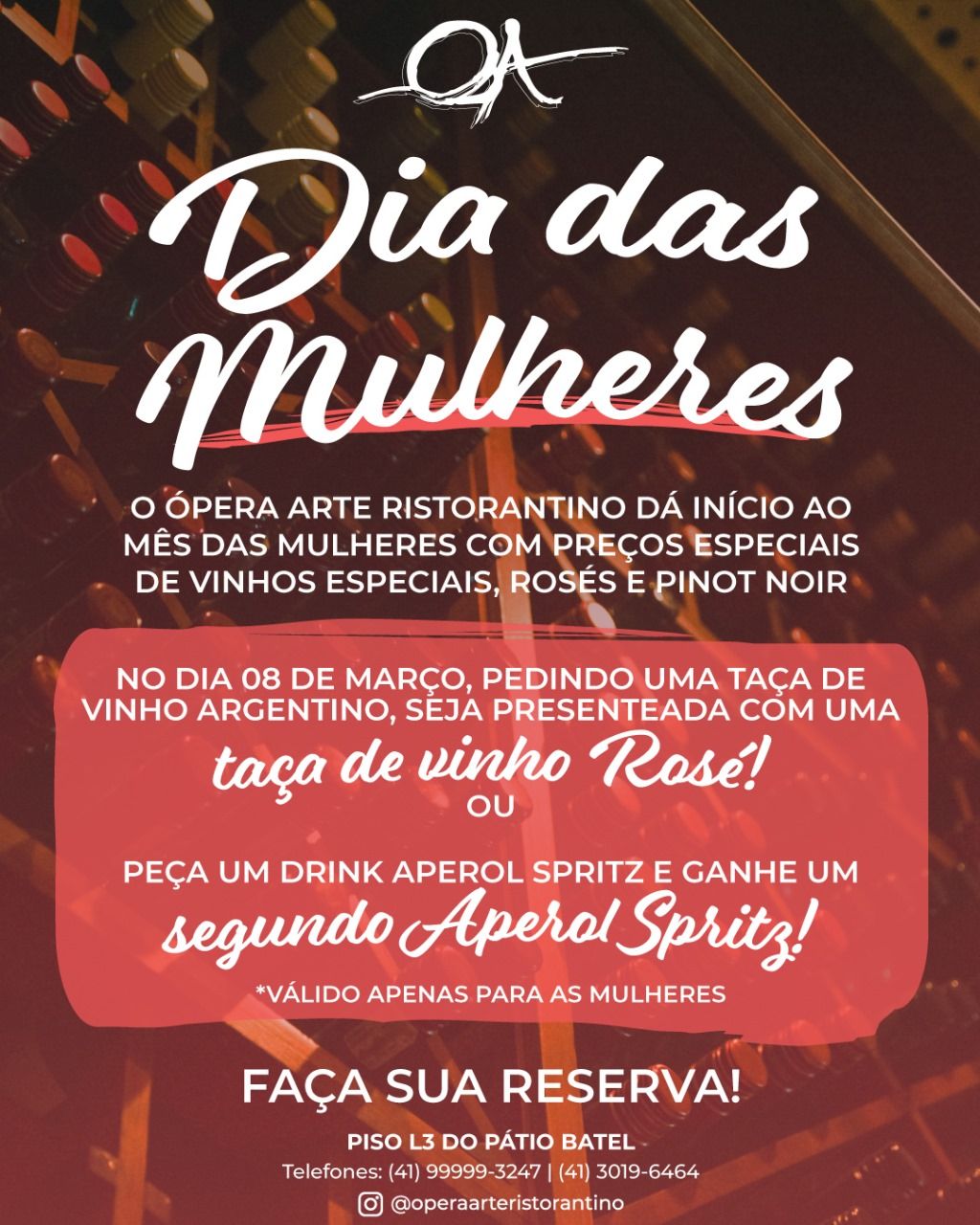 Opera Arte Ristorantino - Dia das Mulheres - foto divulgacao