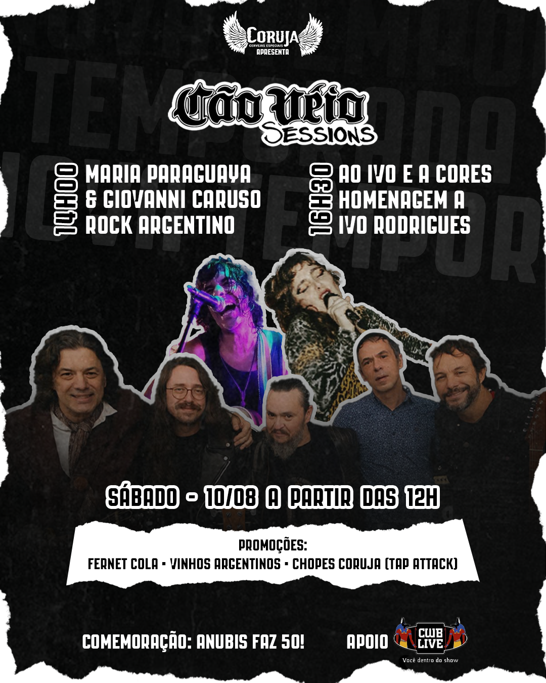 Cartaz show Cão Véio Sessions - Crédito divulgação